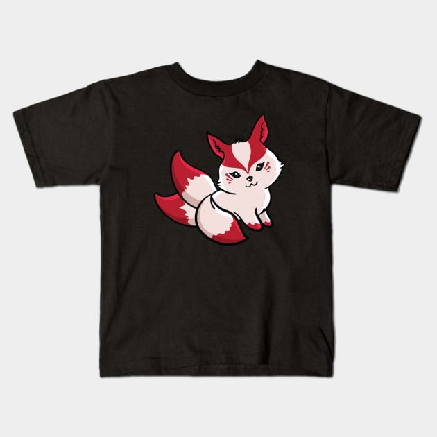 Kawaii Kitsune Fox Kids T-Shirt by KawaiiAttack